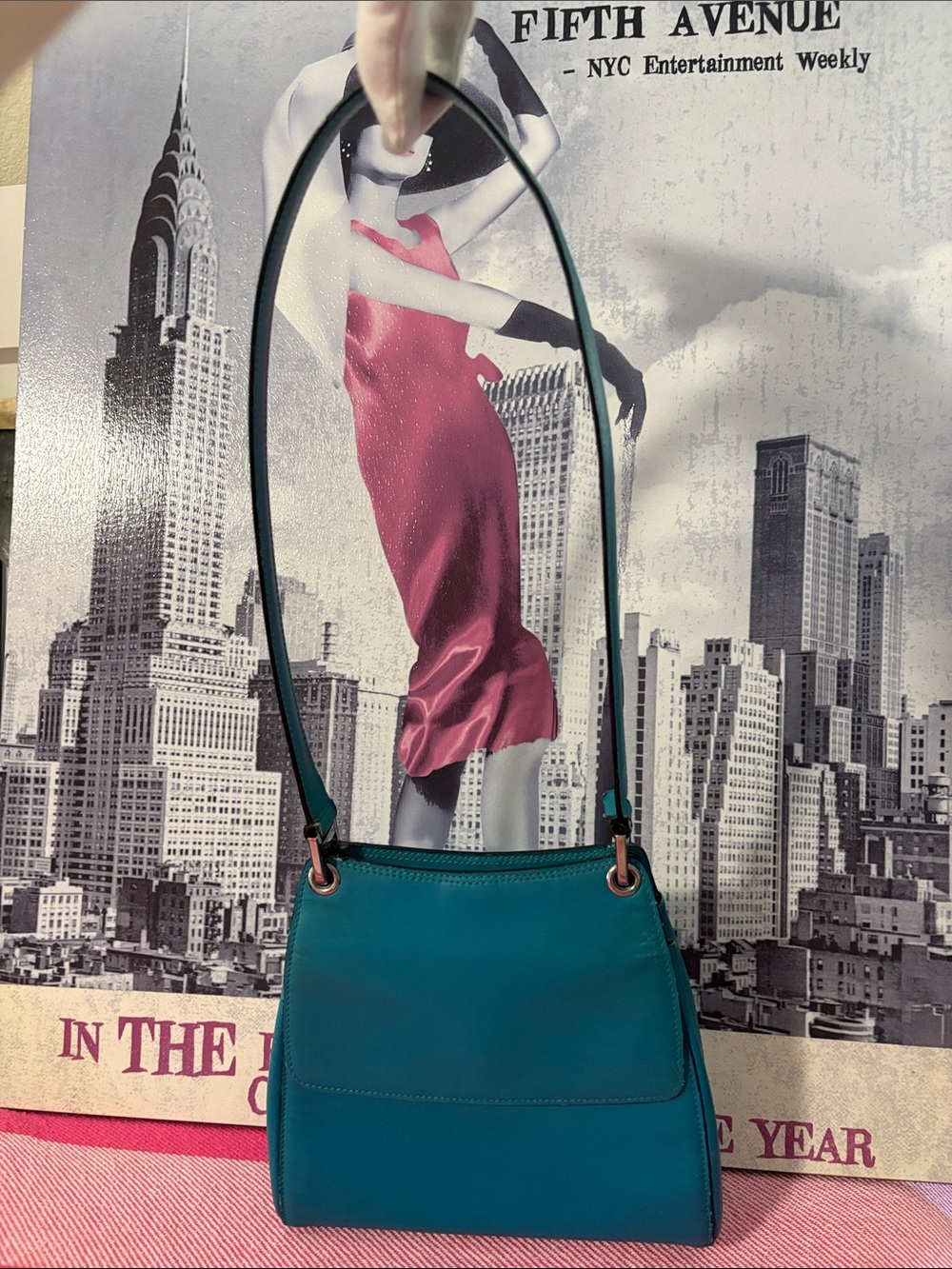 Bally Teal Shoulder Bag with Long Strap